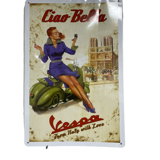 Ciao belle tin sign