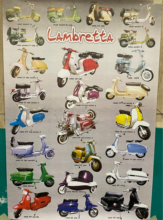 Lambretta history poster 23.5x34